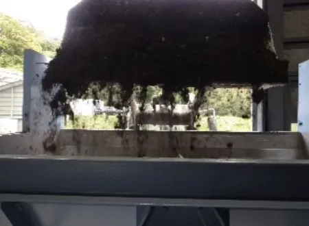 ①定量フィーダに投入